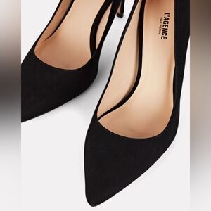 L'AGENCE Eloise Classic Suede Black Pump Size 40